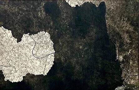 Terrain Study 492020, sumi on paper4” x 6” in 14” x 11” mat (in private collection, Montreal, Canada)