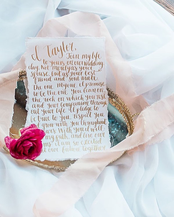 We love when a bride or groom ask us to hand write a letter to be given on their wedding day. Such a great keepsake for them!
