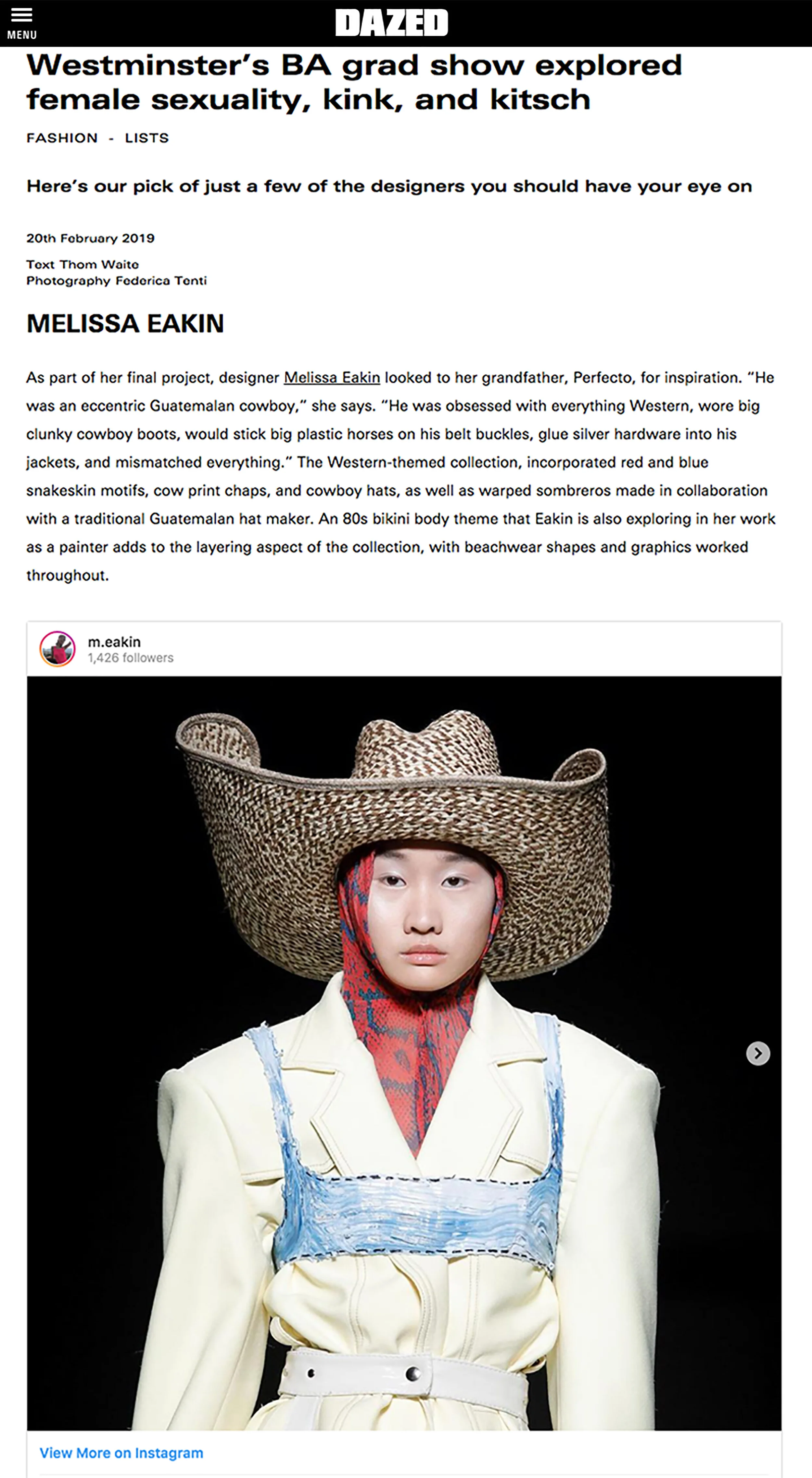 DAZED DIGITAL WESTMINSTER REVIEW