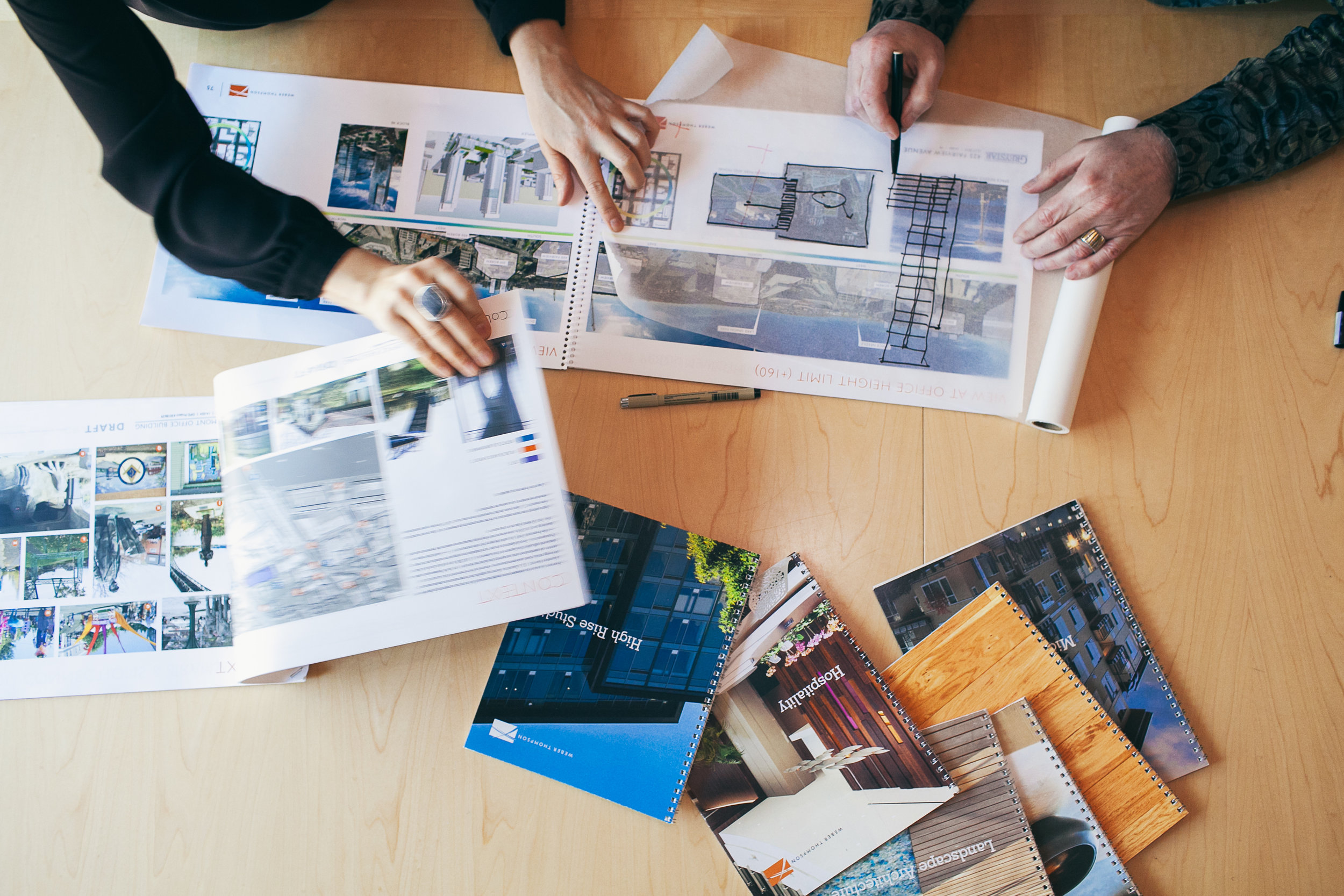 Lifestyle architectural team shoot for Weber Thompson .