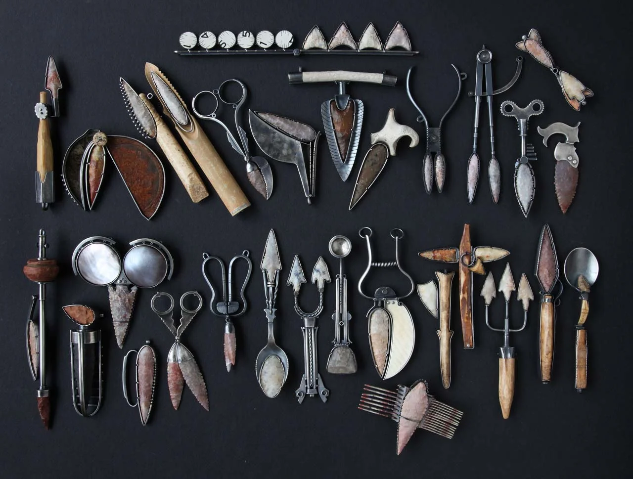KIFF SLEMMONS’S TOOLS, gathered together here, were housed in a machinist’s toolbox for display.