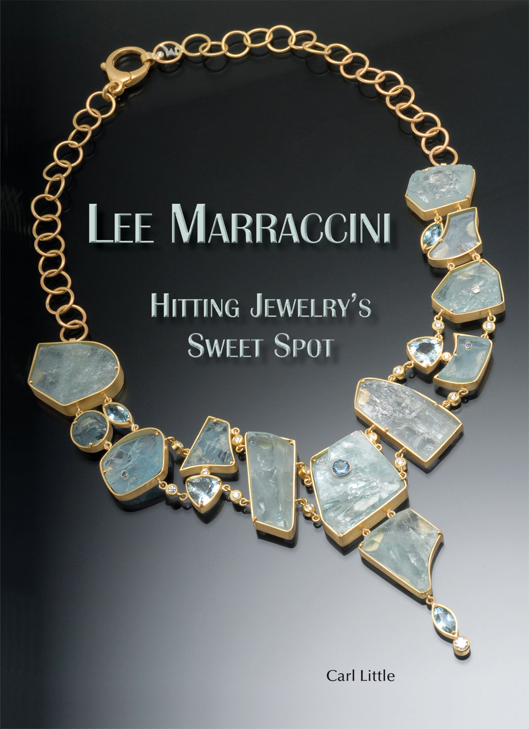 AQUA DOLCE NECKLACE of eighteen karat yellow gold set with natural surface and faceted aquamarines, 40.64 x 5.08 x .64 centimeters, 2010. Photographs by Pam Perugi Marraccini.
