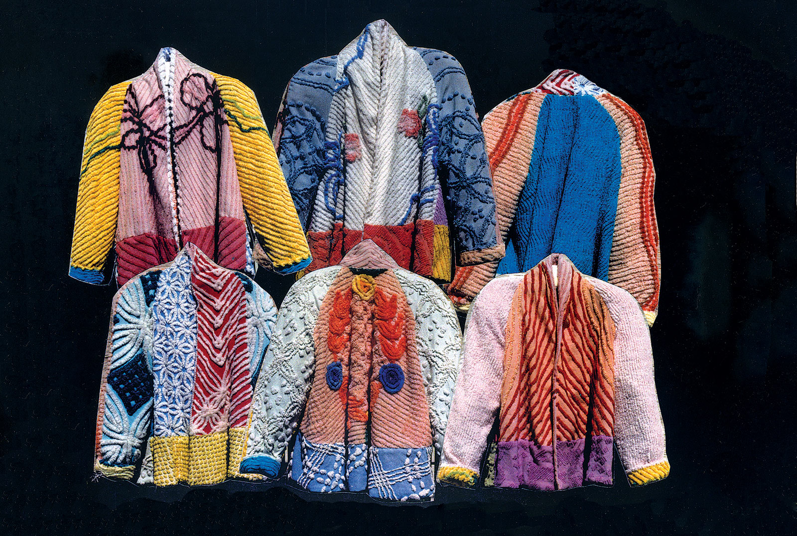 MARILYN WOLF JACKETS FLYER, “Jackets fashioned from vintage chenille,” circa 1997. Marilyn Wolf Designs, collection of the artist.