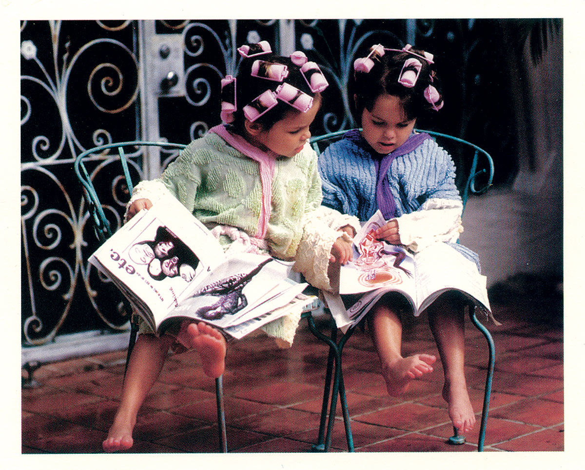 POSTCARD of children’s recycled chenille bathrobes, 1997. Photograph by Michael Scott Studio, New York City. Marilyn Wolf Designs, collection of the artist.
