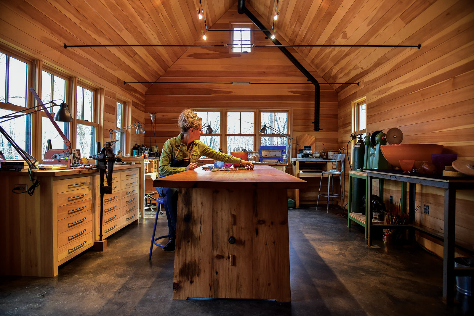 KRISTINA LOGAN’S STUDIO, designed and built by Michael Graf. Photograph by Kristen Fuller.