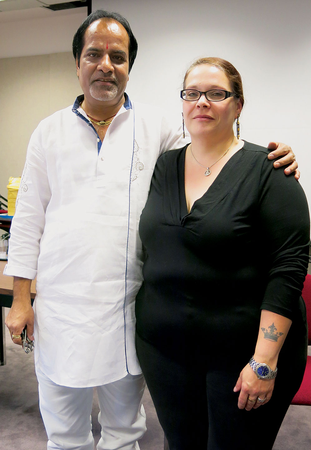 BHAGWAN DAS SONI AND KATHY DIGENOVA, Museum Store Manager at the Fowler Museum at UCLA.
