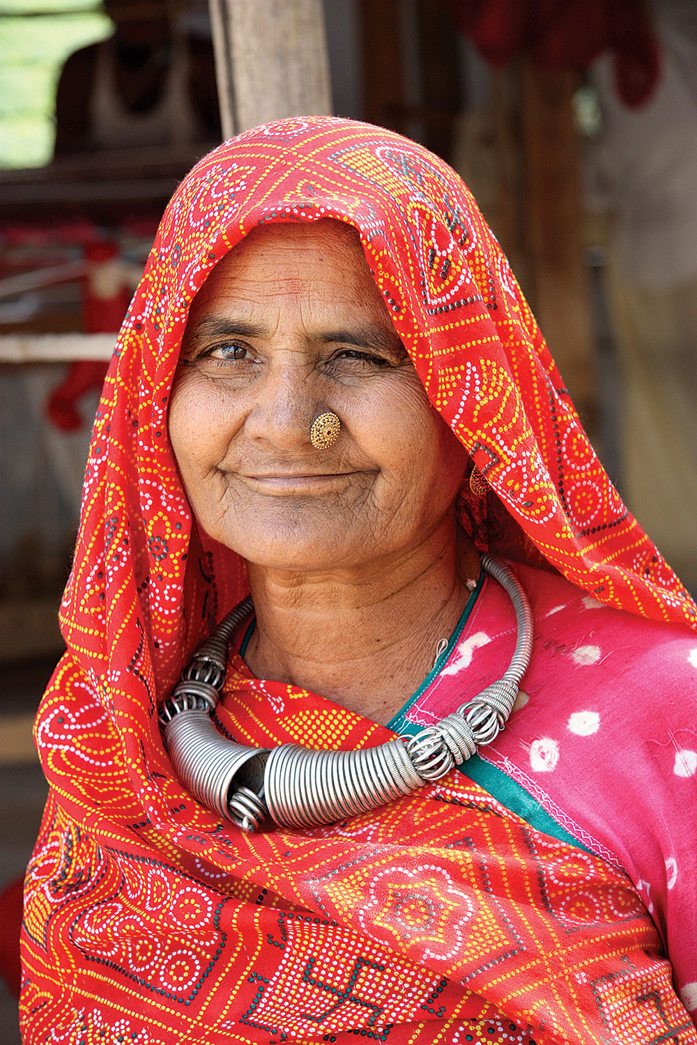 RABARI WOMAN wearing a silver vadlo torque, Kutch, Gujarat, 2010. Photograph by Thomas K. Seligman.
