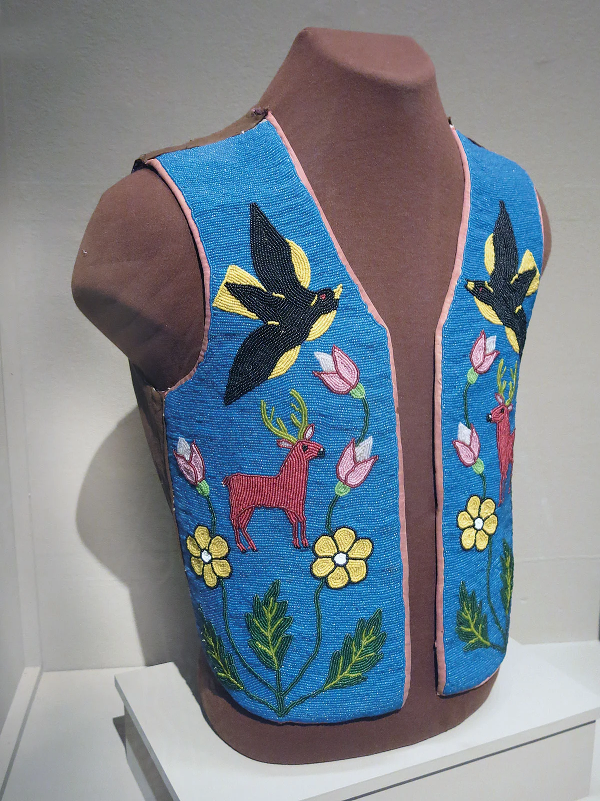 VEST by Plateau artist, 50.8 x 40.6 centimeters, circa 1900. The beads have been sewn onto commercial cotton fabric. Private collection. Photograph by Ornament.