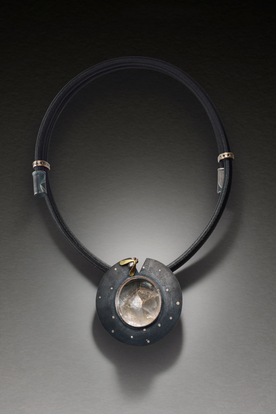 Glitzs Jewels Sterling Silver Black Simulated Diamond Accent Designer Key Necklace