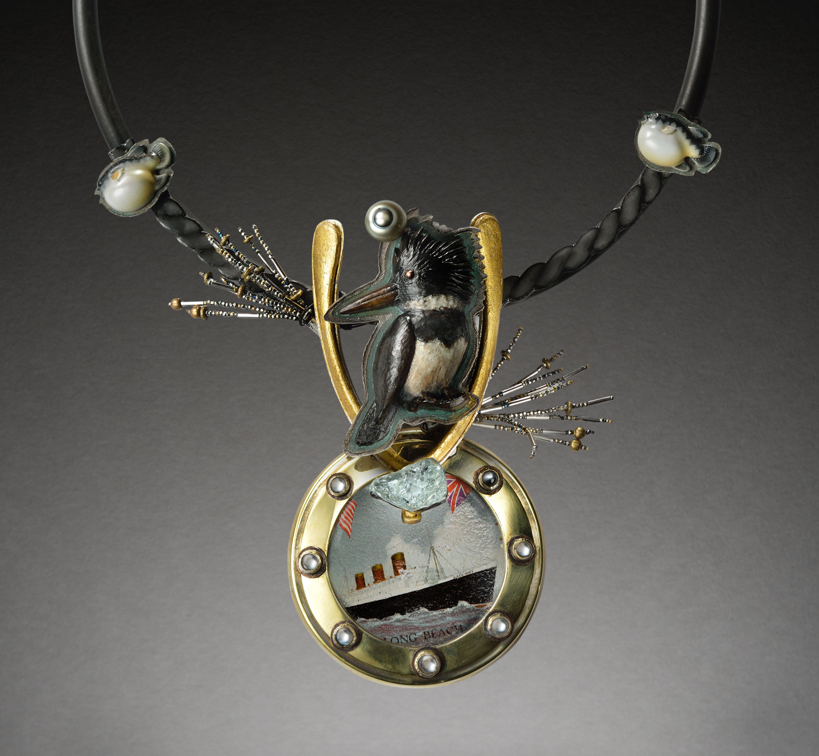 Green Austrian Crystal Teardrop Pendant Necklace Ladies Gift Kingfisher Blue