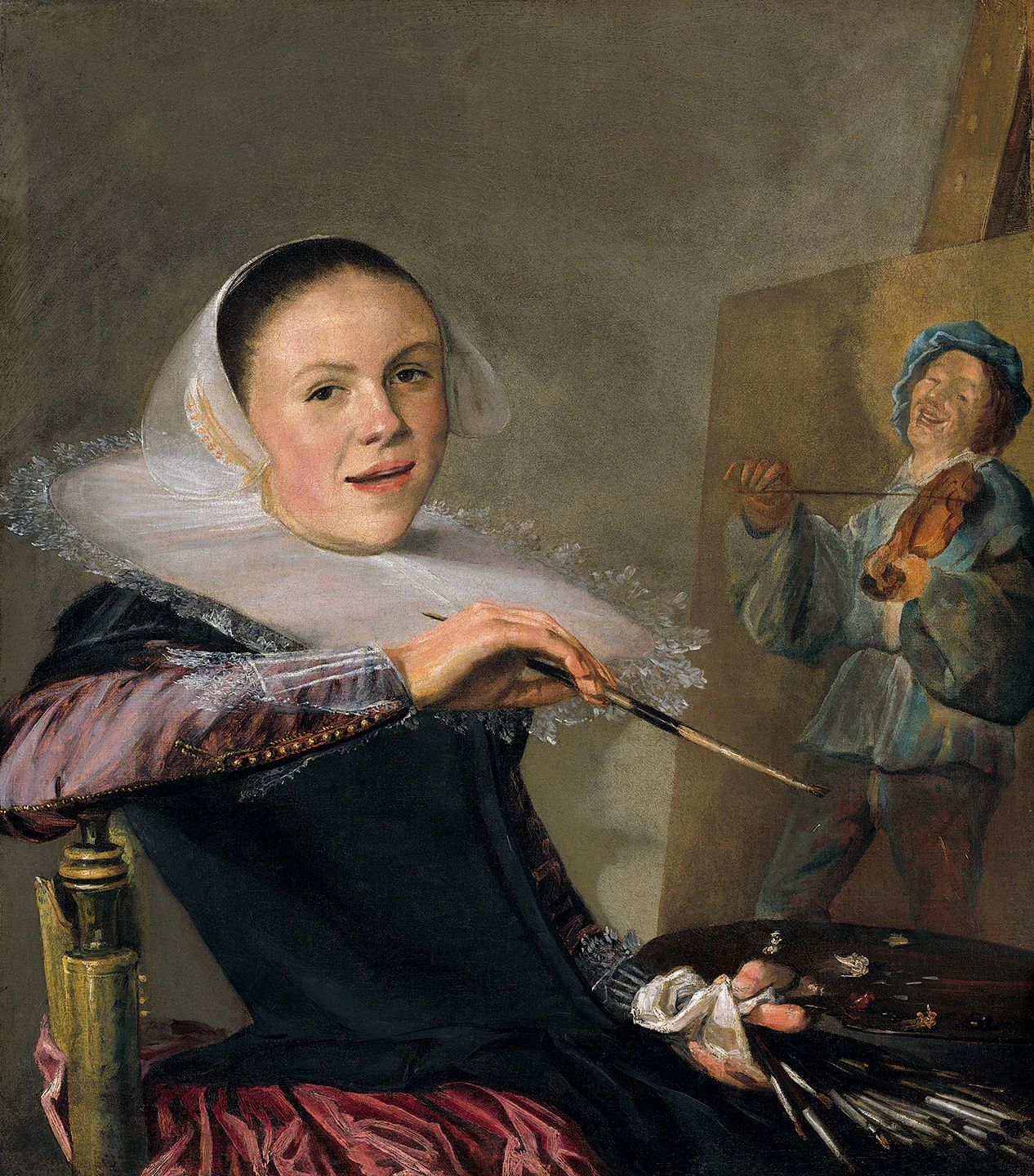 SELF-PORTRAIT by Judith Leyster, Dutch, of oil on canvas, circa 1630. Gift of Mr. and Mrs. Robert Woods Bliss. Courtesy of the National Gallery of Art.