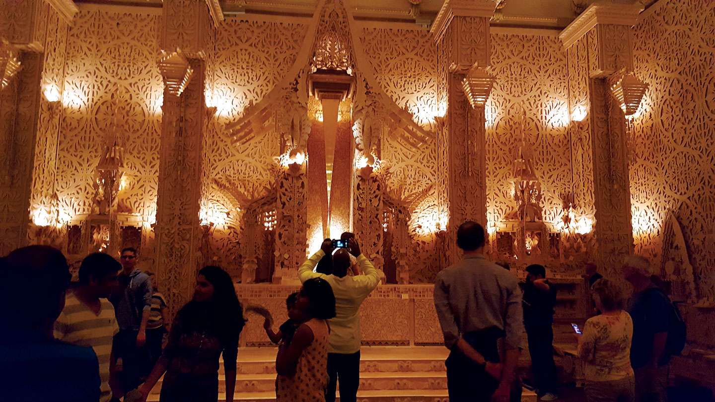TEMPLE by David Best and the Temple Crew of recycled wood, 2018. Best creates wooden temples, spiritual structures, that are lit on fire each year at Burning Man. The Renwick commissioned him to create a temple for the exhibition, which Best dedicated to people who have lost, whether it be a loved one or something else. Visitors were encouraged to write on small wooden plaques that could be placed at the various altars around the temple. Best has said that there are few sacred spaces where people can reflect on loss and to celebrate and remember our deepest emotions. Photographs by Carolyn L.E. Benesh.