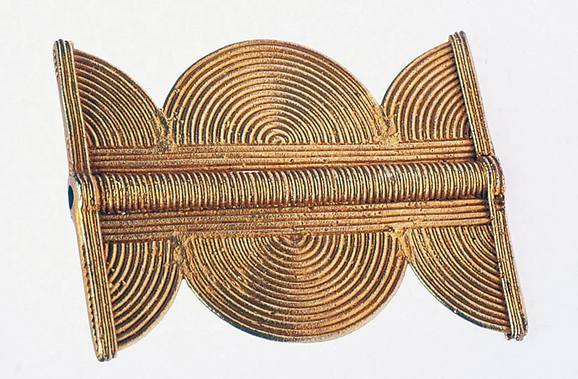 Contemporary Ashanti gold-washed lost-wax cast bead. RKL