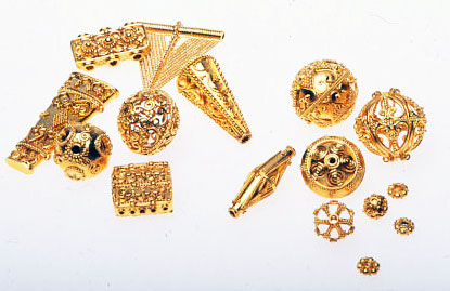 Vermeil beads from Bali, Indonesia. RKL