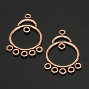 Copper chandelier finding with six loops for dangles. CW