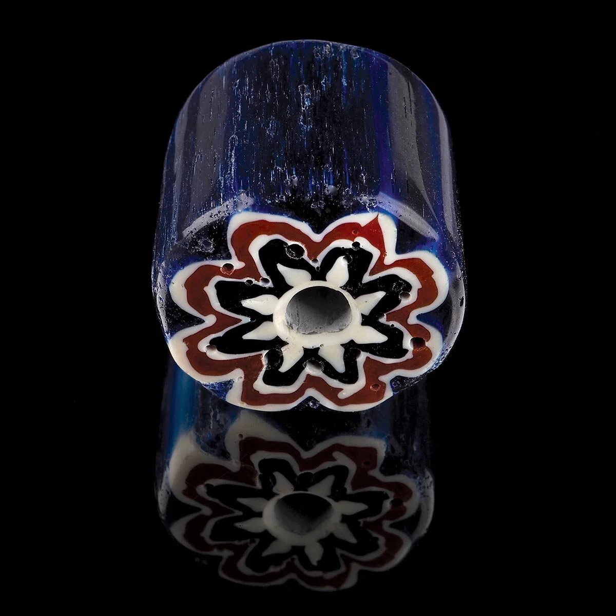 viStar Sterling Silver Reflections Hand Painted Grandma Floral Glass Bead