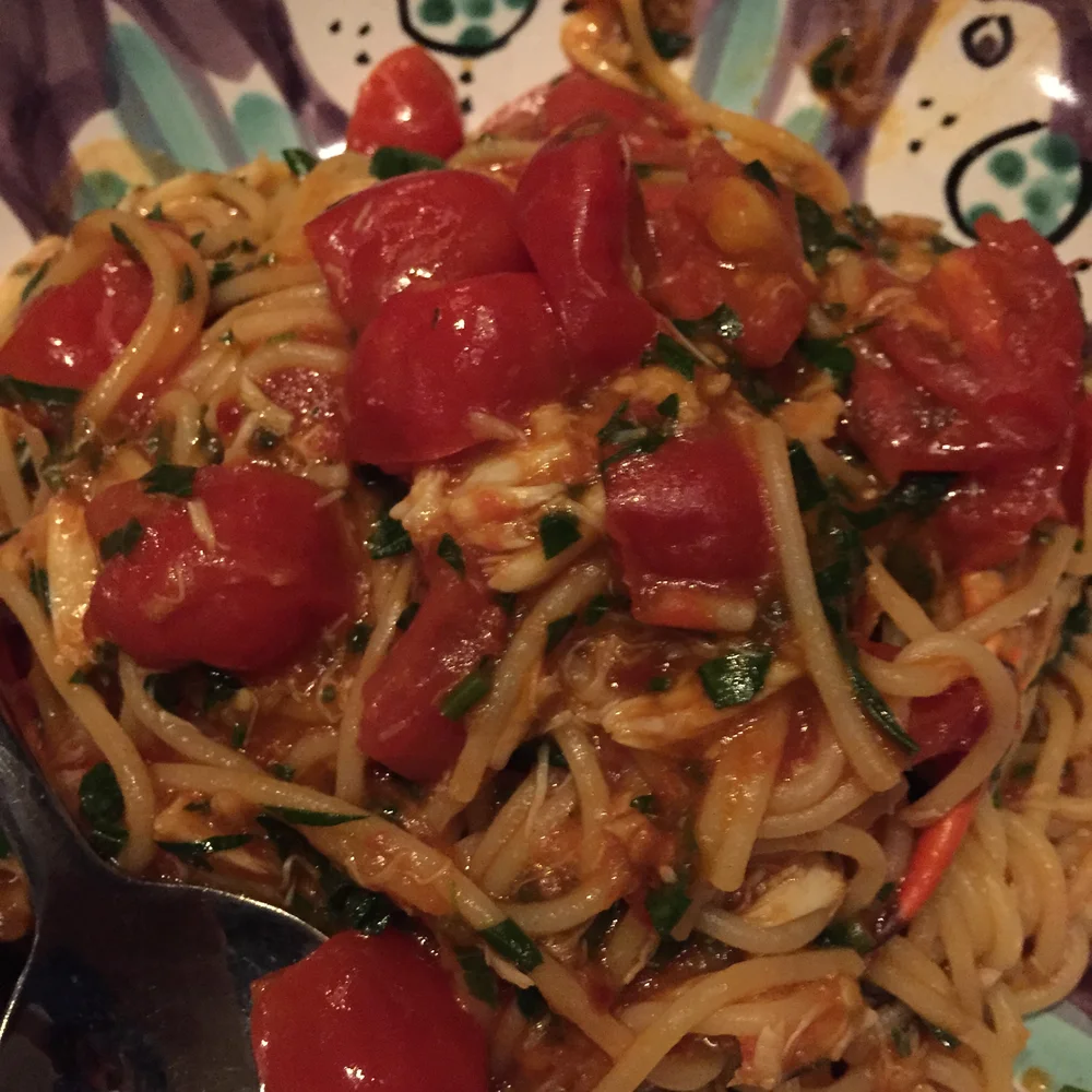 Spaghetti Blue Crab