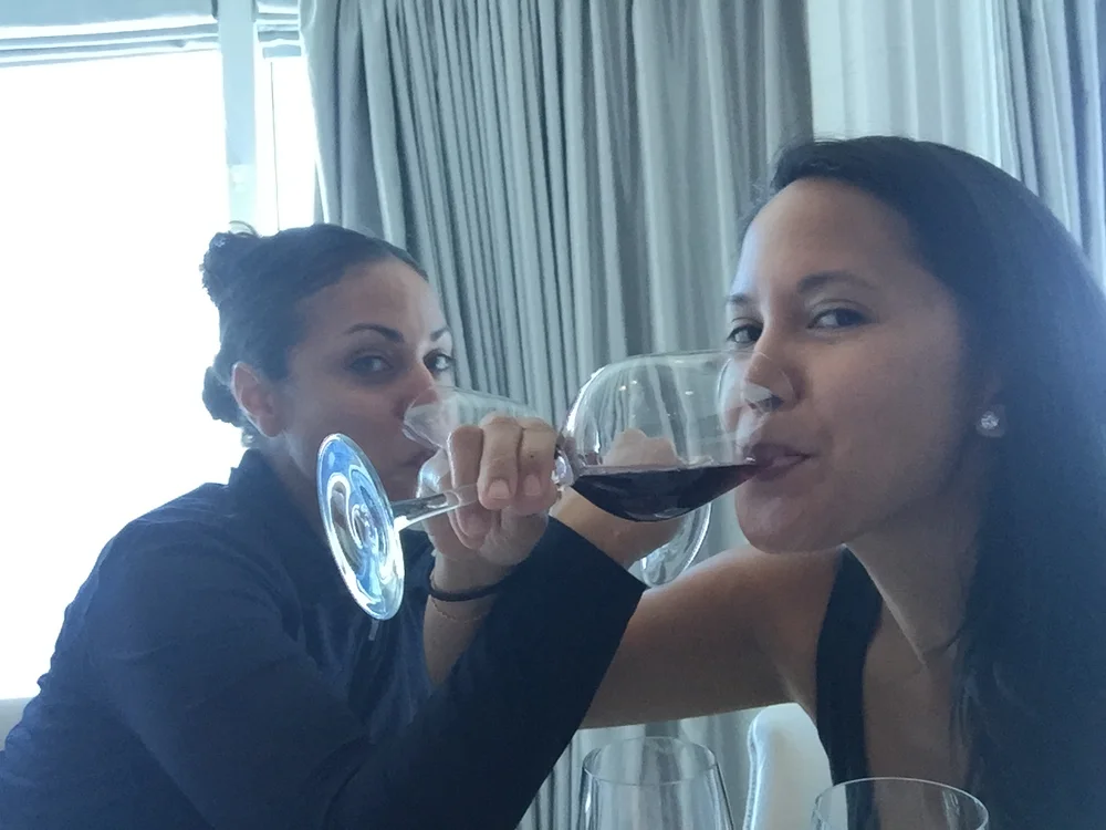 Me with Jeanine entertaining ourselves during class!