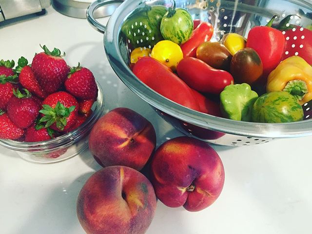 I love living so close to the @sfferrybuilding especially on Farmers Market days...check out my haul 🌶 🙌 🍅
.
.
.
.
#sofresh #shoplocal #supportourfarmers #ferrybuilding #farmersmarket #sanfrancisco #whatshouldIeat #fruits #tomatoes #zucchini #nect