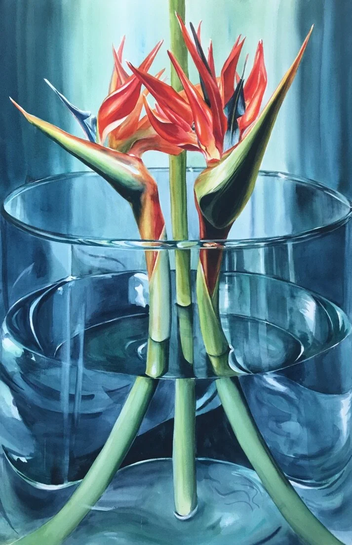 Agreeing To Disagree, watercolour, 120x77cm