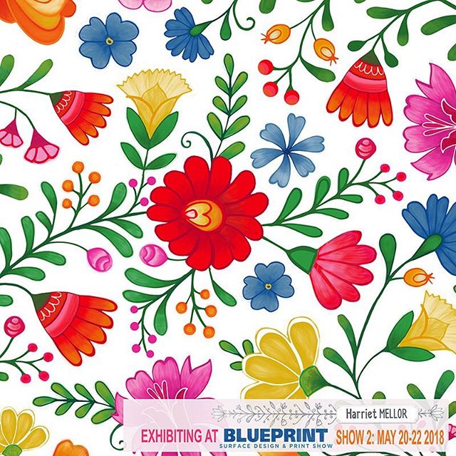 I am trying to add some designs to my portfolio in preparation for @blueprintshows 2, @ohn_mar_win just reminded me that we leave in 3 weeks time! #blueprintshow #floral #mexico #surfacedesign #surfacepattern #sketchbook #dscolor #summer #sketchbook #createartdaily #artlicensing #harrietmellor