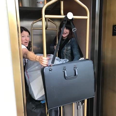 Setting up for @blueprintshows show 2. It was a struggle to get in out of the hotel lift... then we wheeled the hotel luggage trolley around the block ! @clairepicarddesign @ohn_mar_win @nicsquirrell @estemacleod