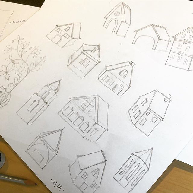 Sketching new stuff  #sketch #sketchbook #pencil #makearteveryday #illustration #wip #surfacedesign #surfacepattern #create #creativity #house #harrietmellor