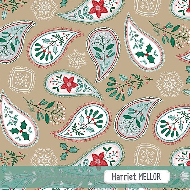 Christmas paisley #christmas #paisley #surfacepattern #artdaily #pattern #holidaydecor #creativityfound #inspireddaily #winterfloral #dsfloral #prettyflorals #harrietmellor