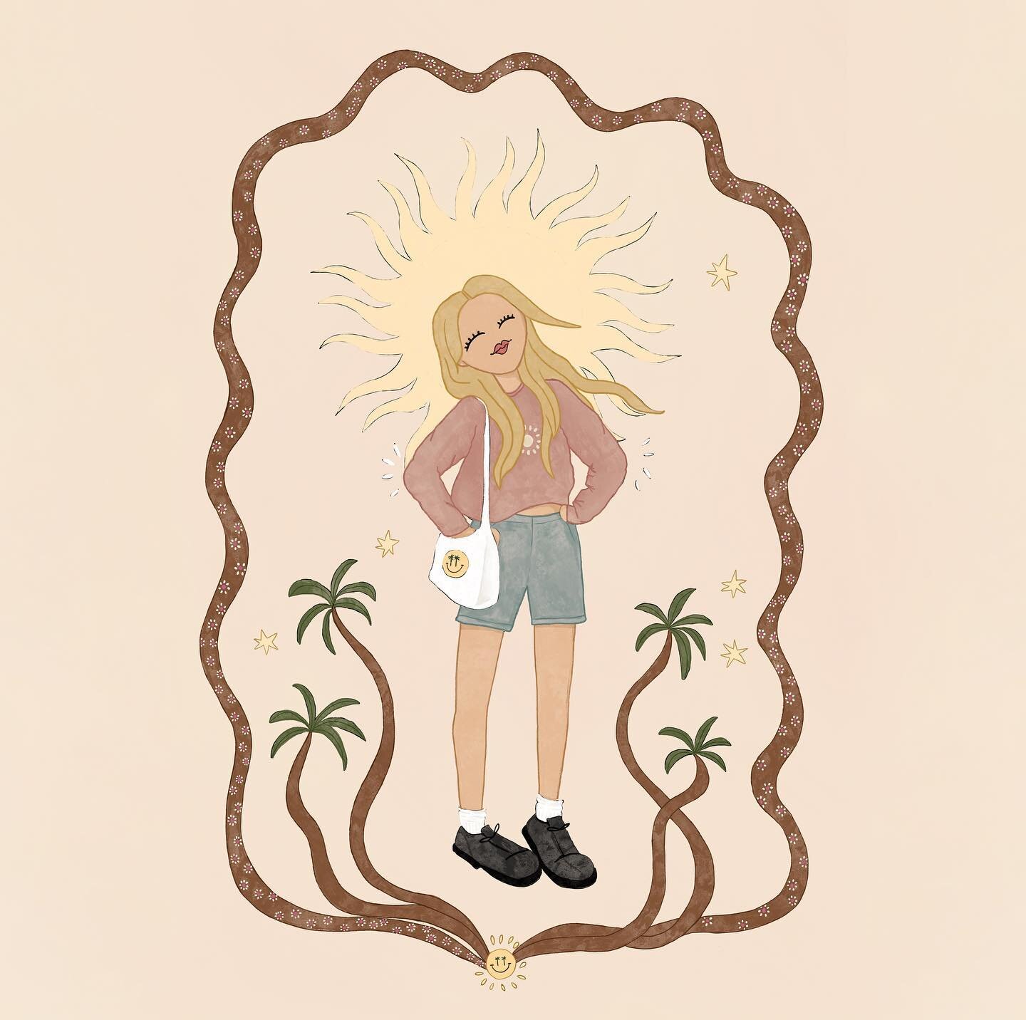 Can&rsquo;t wait to be surounded by palmtrees &amp; the sun again 🌞🌴✨. 
 
Want to see the full proces of how i made this illustration? Link in bio to my youtube video 🥰