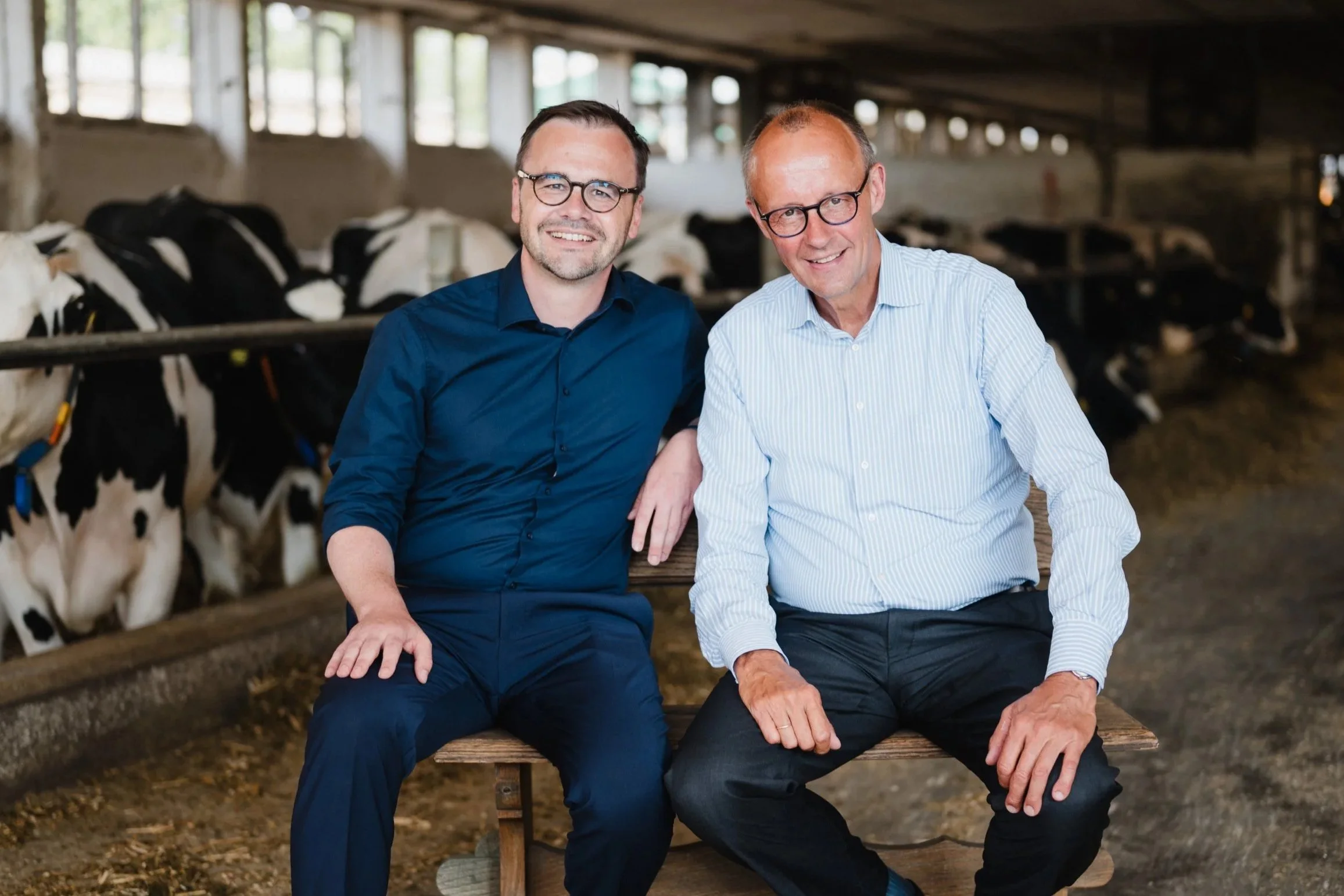  Bundeskanzler Friedirih Merz bei einem Termin auf dem Bauernhof 