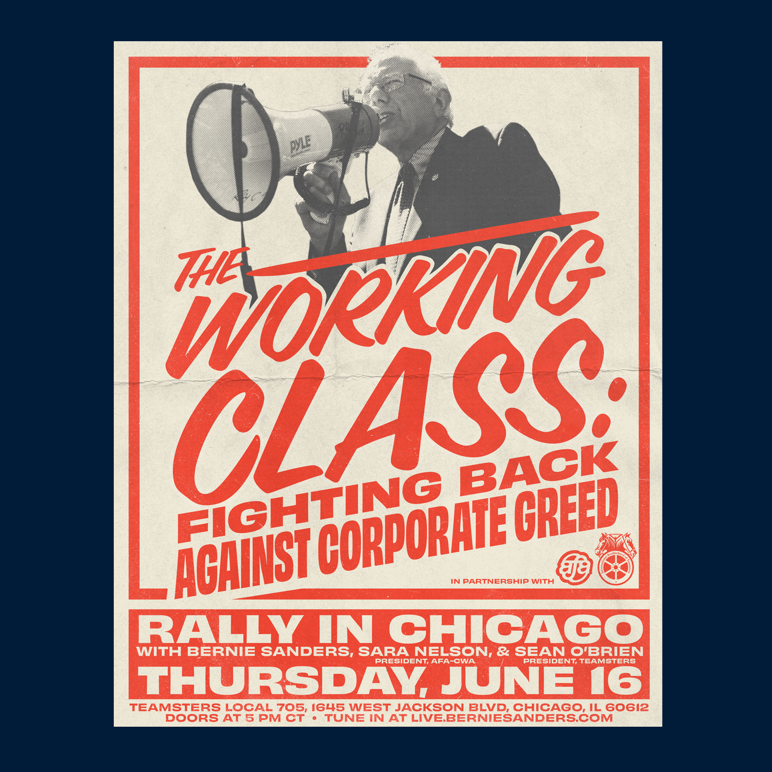 The Working Class: Fighting Back Against Corporate Greed Rally Poster