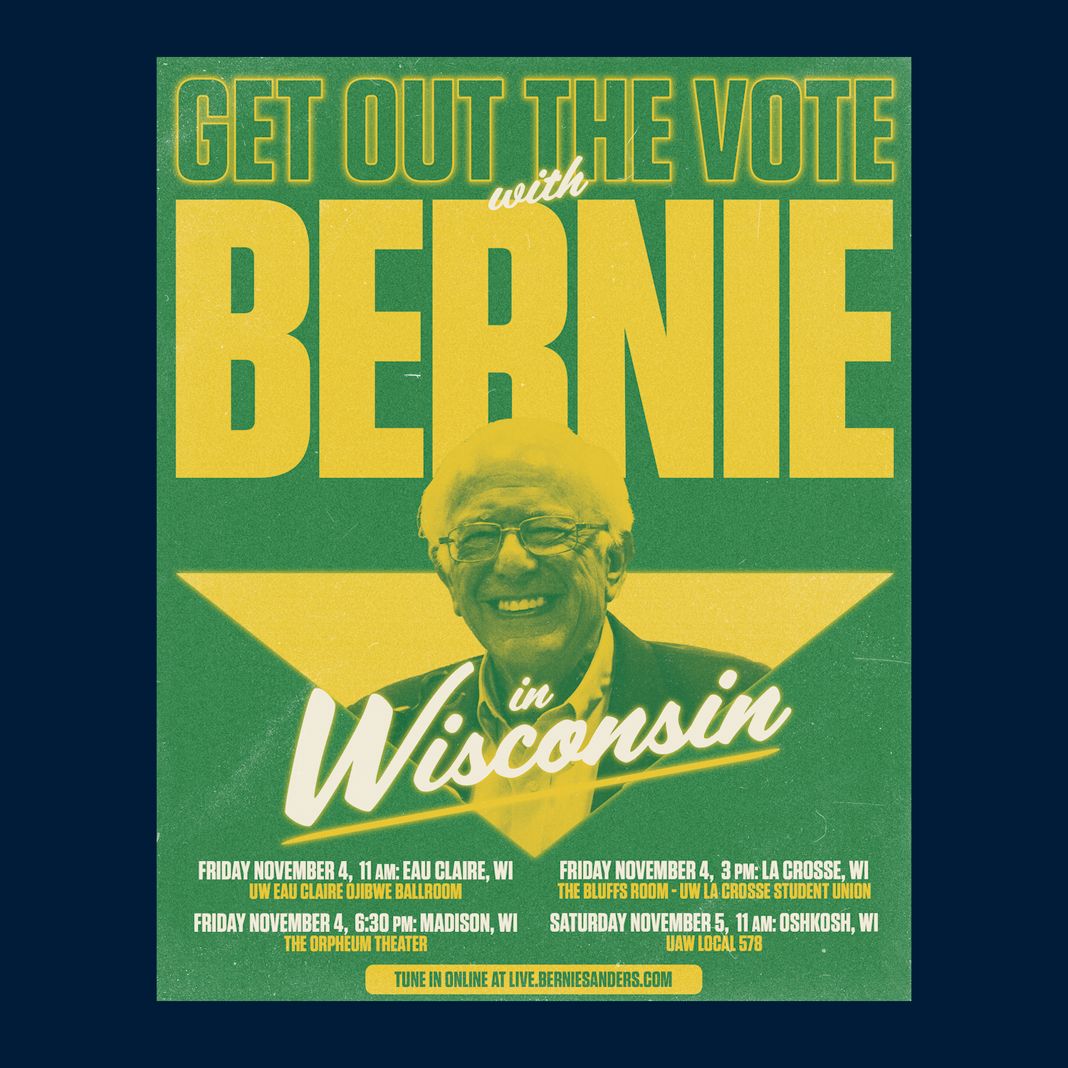 Bernie in Wisconsin Rally Poster
