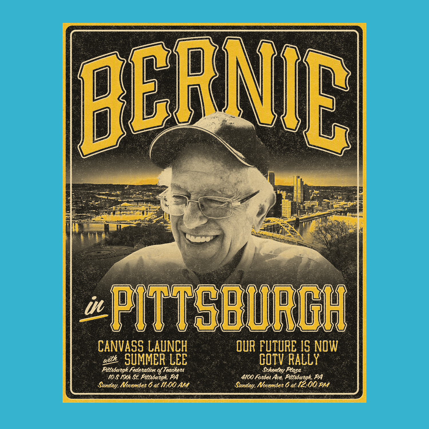 Bernie in Pittsburgh Rally Poster