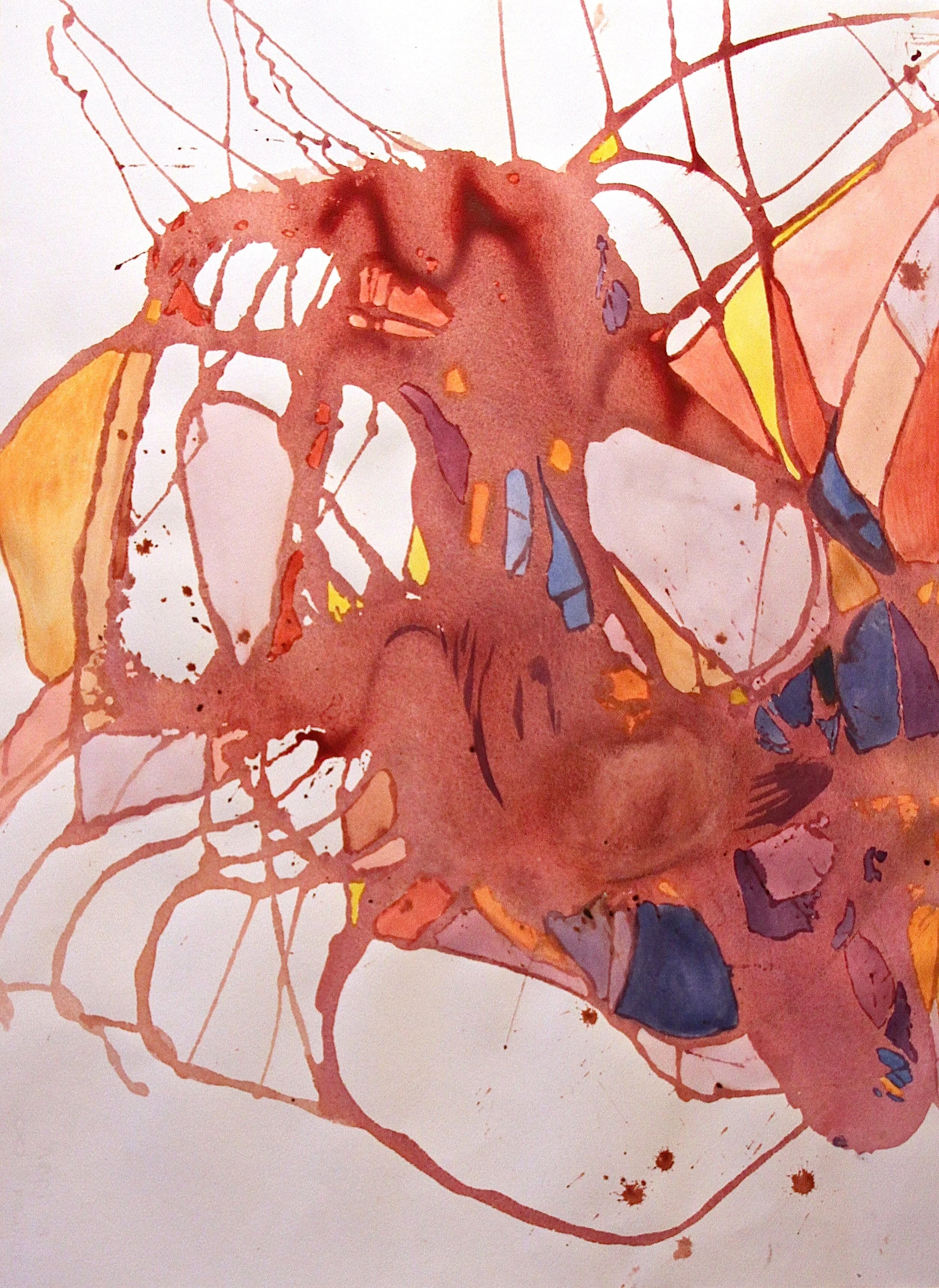 Searching, 2014, Watercolor, 30" x 22"