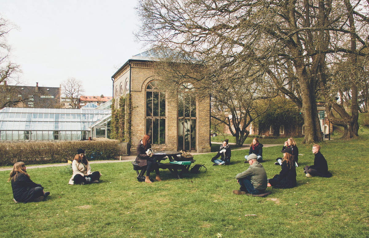 Workshop view, Attuning to Place: Rooting Into Our Sensorial Natures, Botanical Garden, Lund, Sweden, 2019