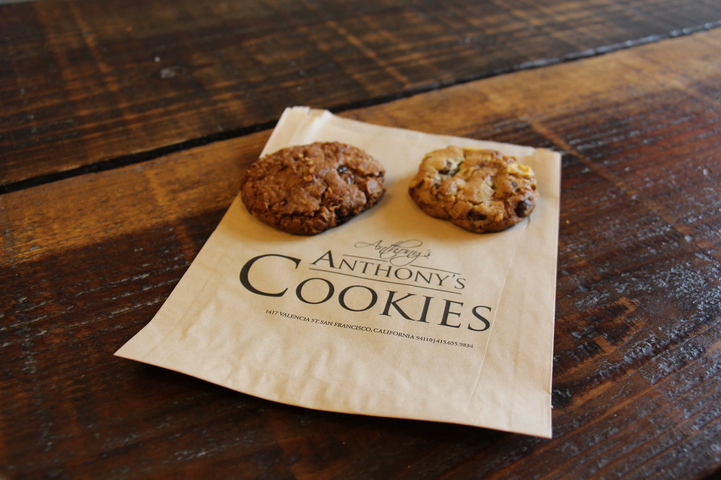 Left: oatmeal raisin; Right: walnut chocolate chip