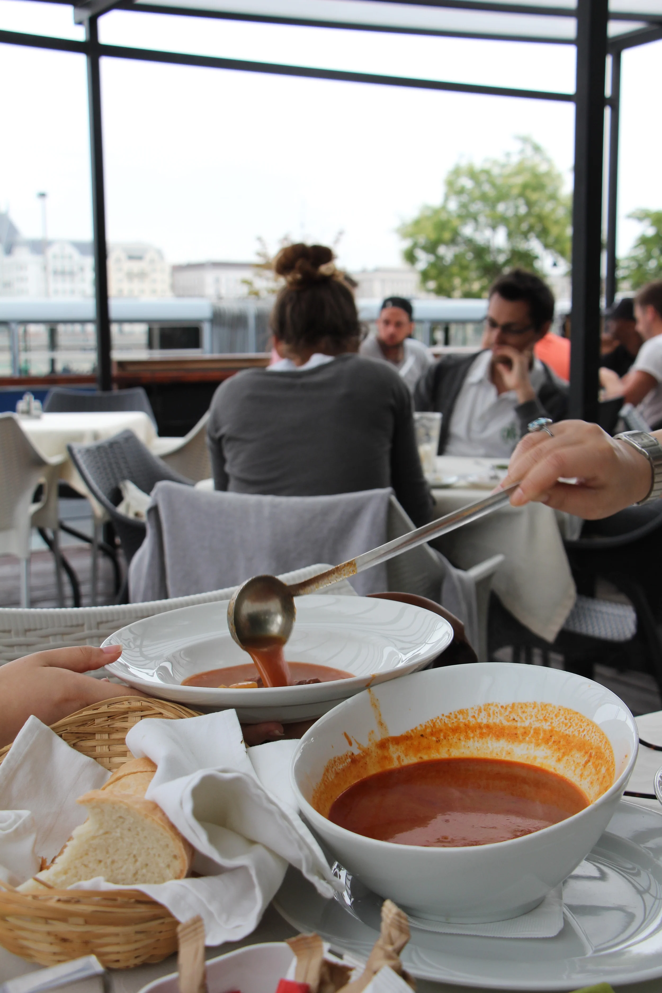 This was my aunt's favorite dish; we personally liked the seasoned and thick goulash soups better than the oilier/thin ones. 