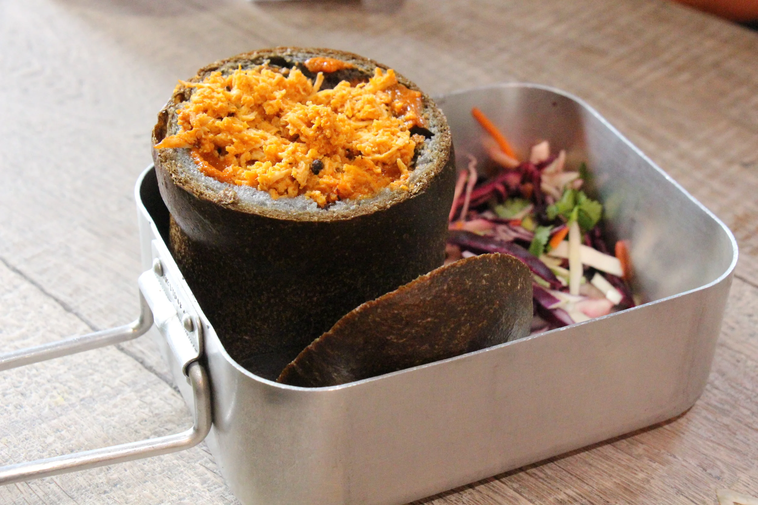 Charcoal bowl with Chaka Laka filling 
