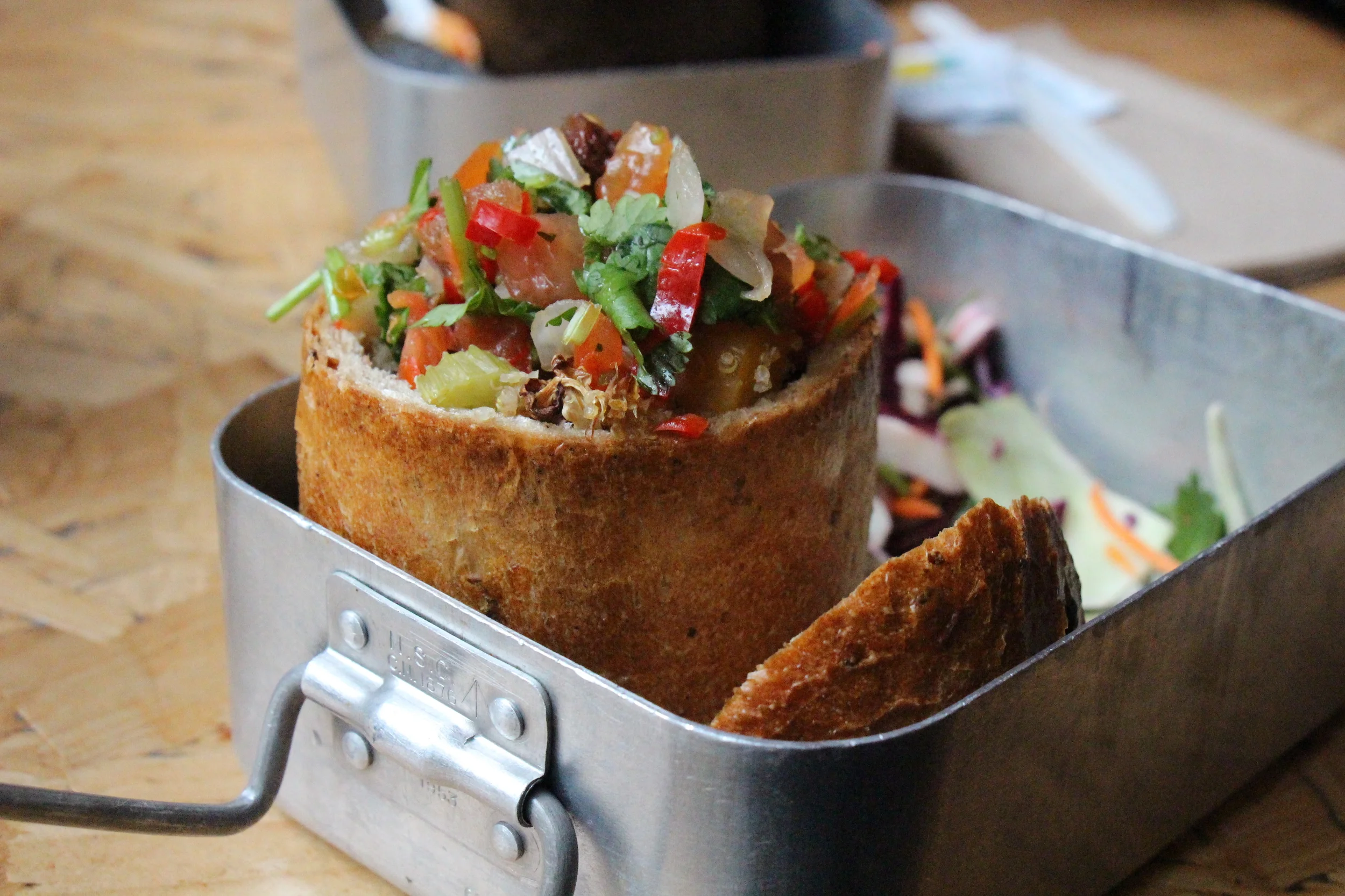 Whole wheat bowl with Veggie filling 