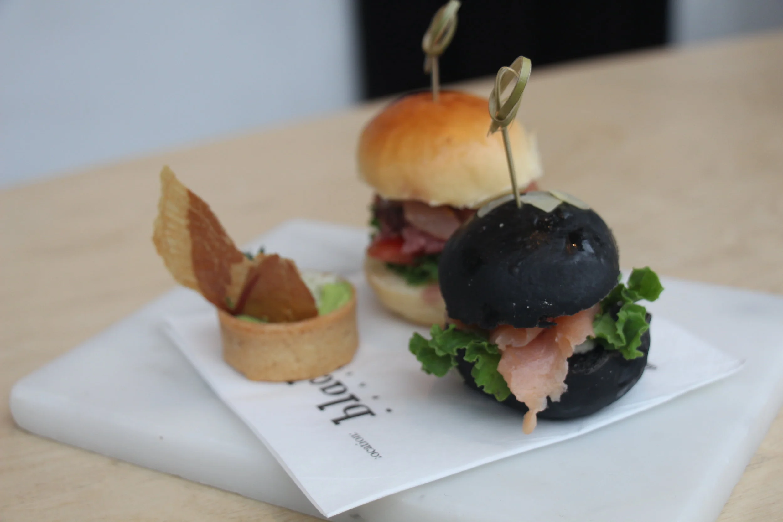 Their mini salmon burger reminds me of the squid ink salmon bun at OPSO in London