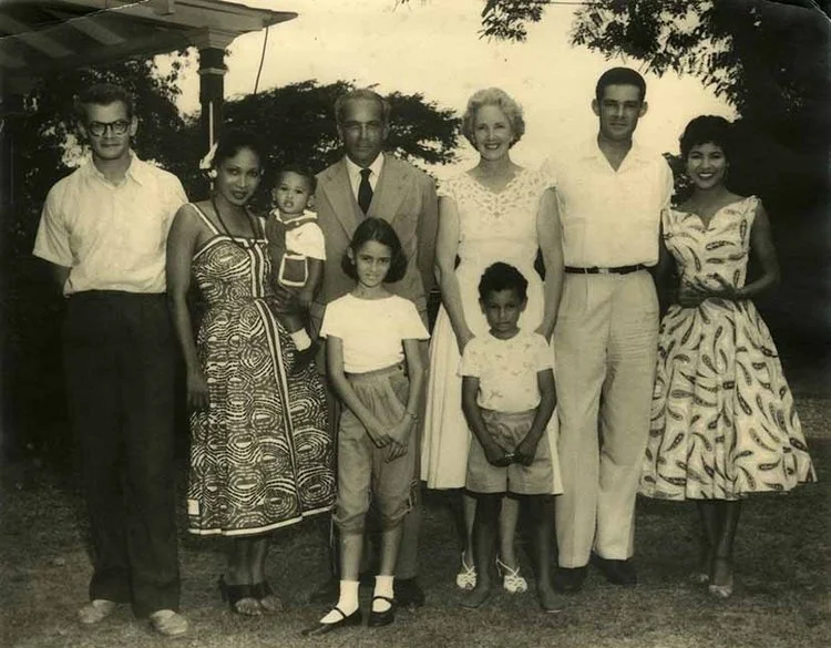 Rachel Manley as a child with family