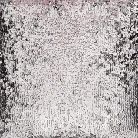 Luxury Sequin & Velvet Cushion in Platinum 