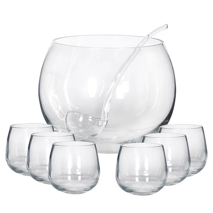 Glass Punch Bowl Set