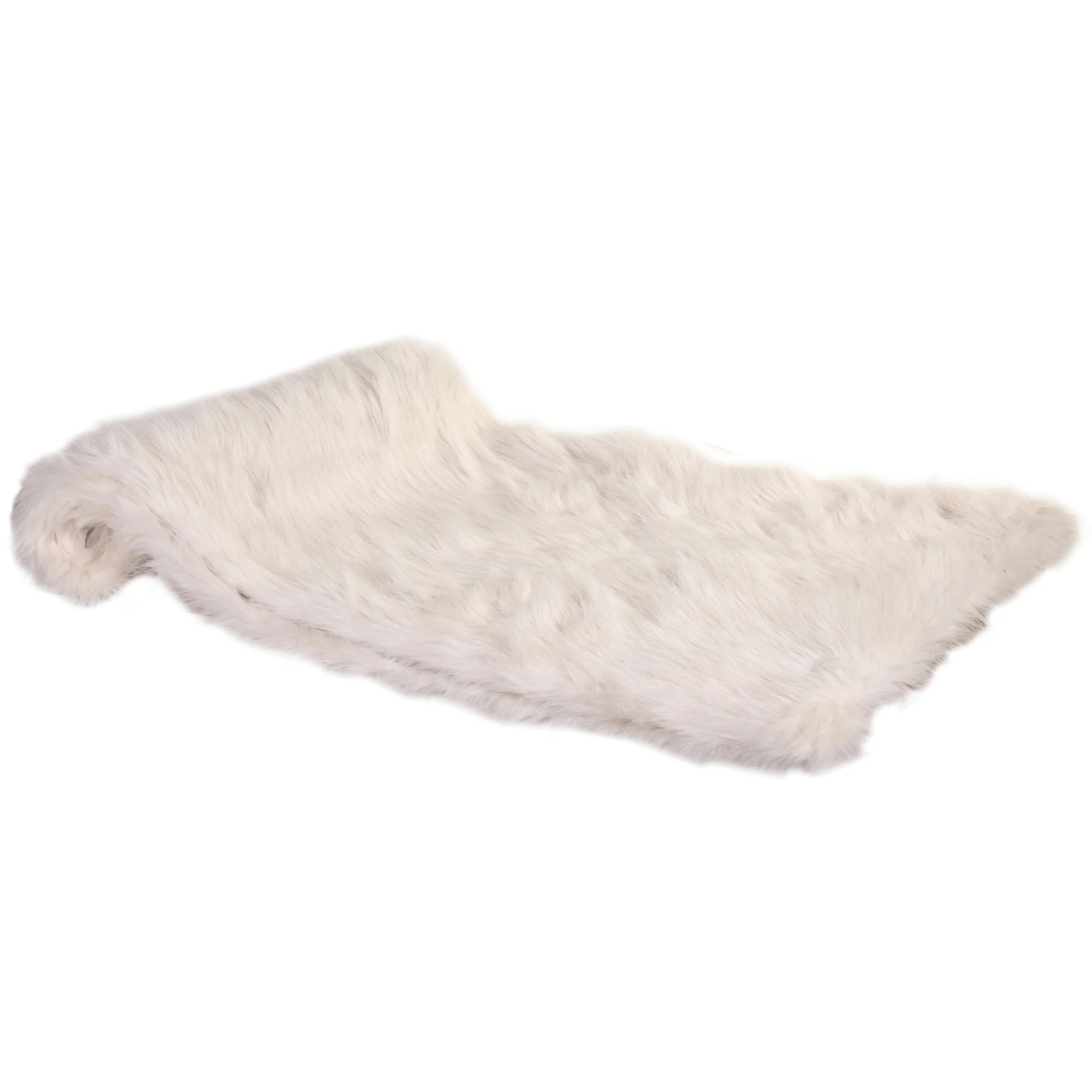 Cream Faux Fur Throw 