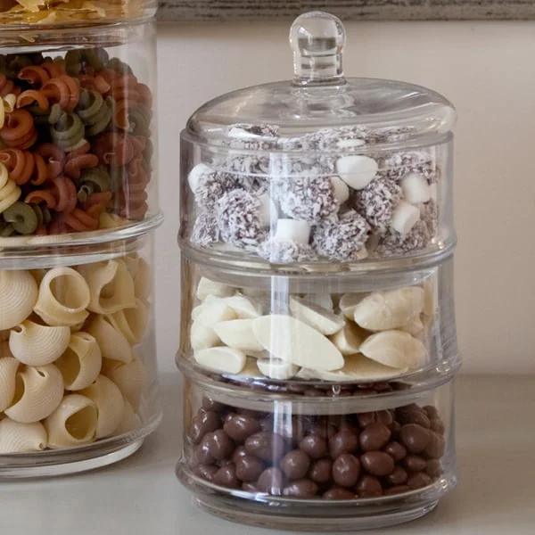 Small Glass Stacking Jar