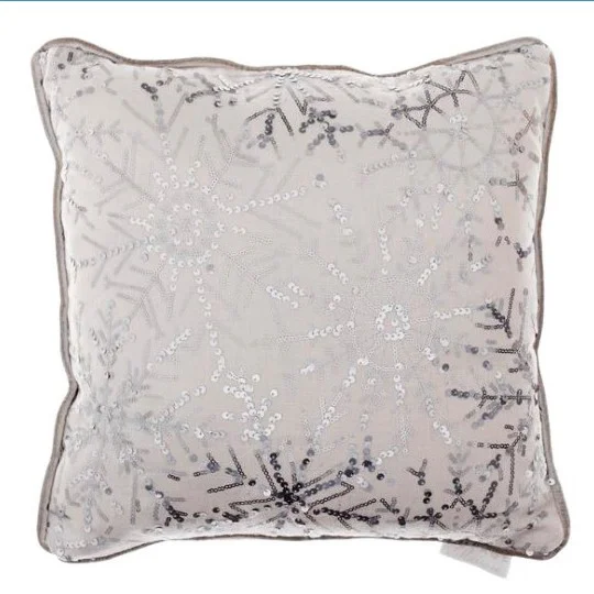 Snowflake Silver Cushion