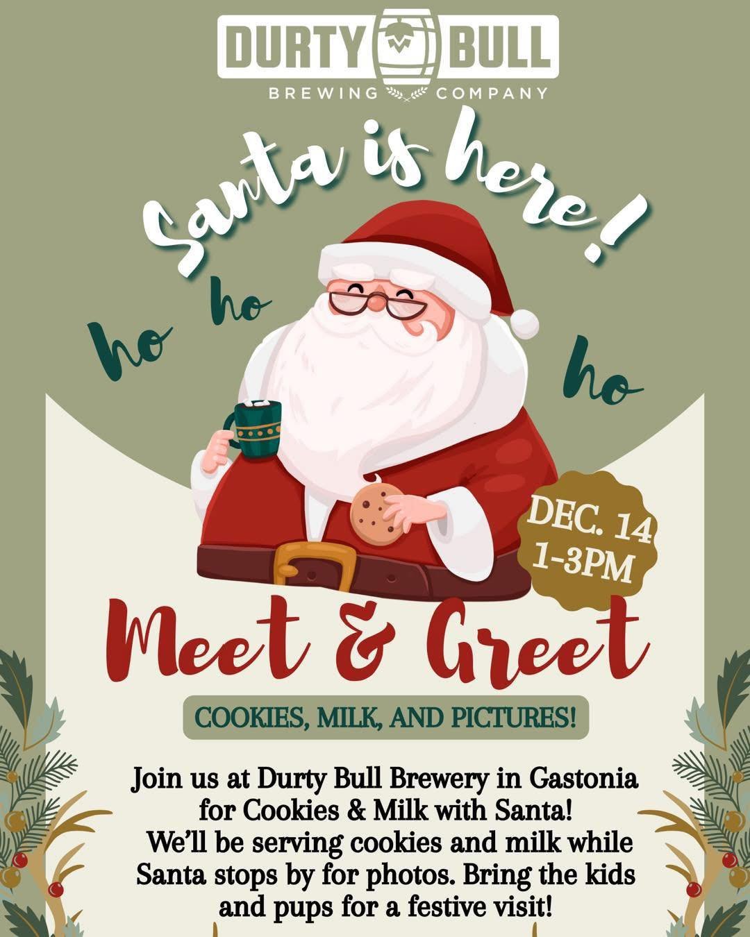 🎅 Santa&rsquo;s Coming to the Taproom! 🎄
This Sunday, Santa will be here to take pictures with all the kids and pups! 🐶📸
We&rsquo;ll have cookies and milk to celebrate&mdash;come join the fun! 🍪🥛
