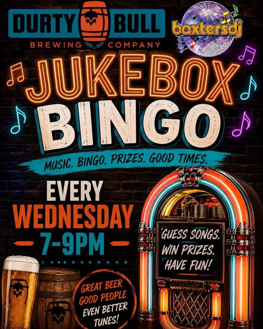 Who&rsquo;s ready to guess some tunes and win some prizes?! 🎶✨

Jukebox Bingo is going down TONIGHT from 7&ndash;9PM &mdash; bring your friends, test your music knowledge, and let&rsquo;s see who takes home the win! 🏆🎉

Don&rsquo;t miss out&hellip