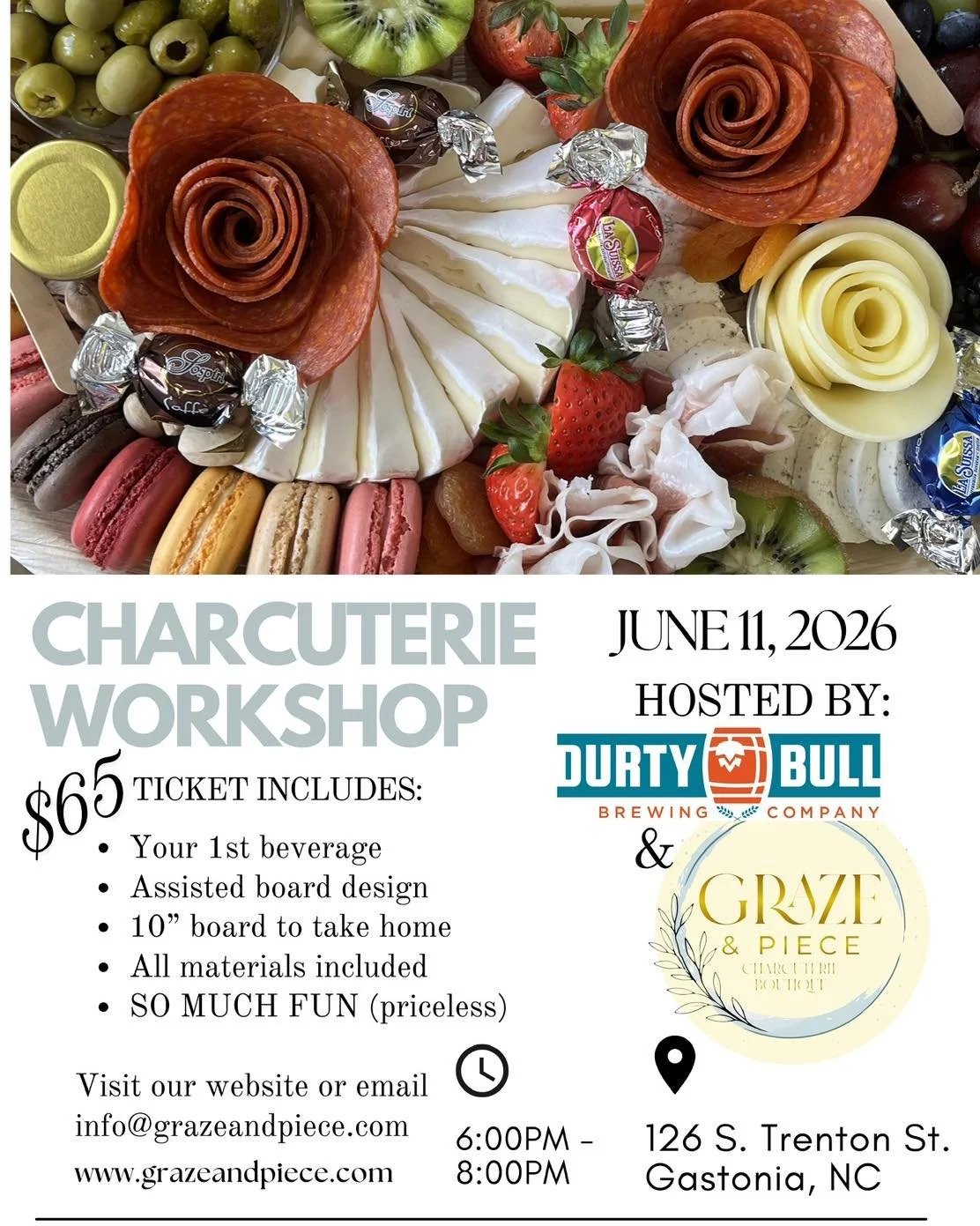 Charcuterie Workshop TONIGHT! 🧀🍓✨

Join us at the brewery for a fun, hands-on experience creating your own beautiful charcuterie board! Perfect for a date night, girls night, or just something different 🍷💛