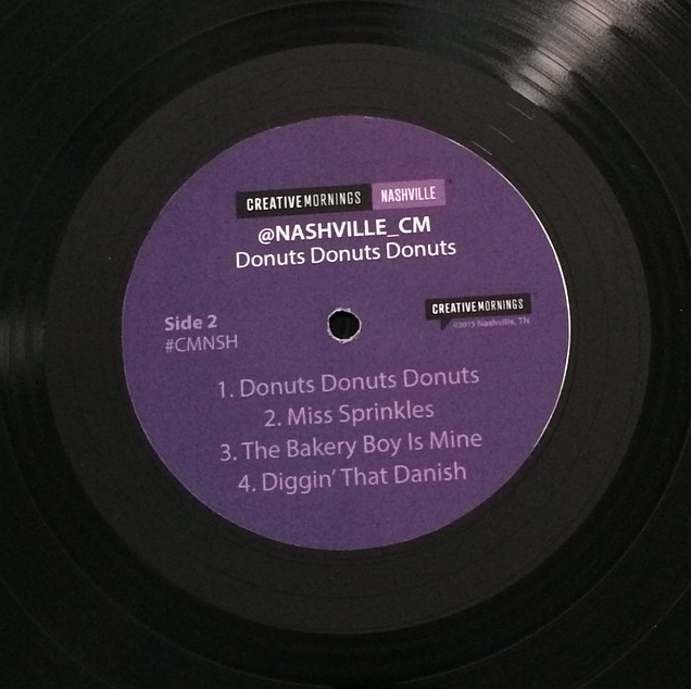 Breakfast decor for our record themed event with United Record Pressing. June 2015 | Theme: Revolution